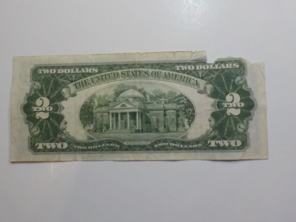 Currency Note 1928 2 Dollar Bill Paper Money Red Seal United States American - Image 2 of 2