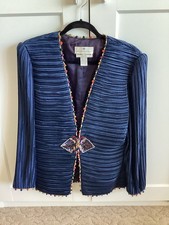Dark blue George F. Couture, New York. Beading Trim And Closure