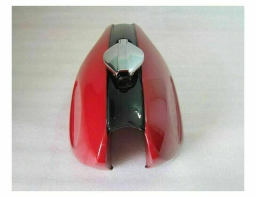 FIT BSA B25 B44 Starfire Red And Black Painted Steel Fuel Petrol Tank With Cap - Picture 5 of 6