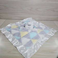 Baby Essentials Puppy Dog Plush Security Blanket Lovey Triangles Satin Trim