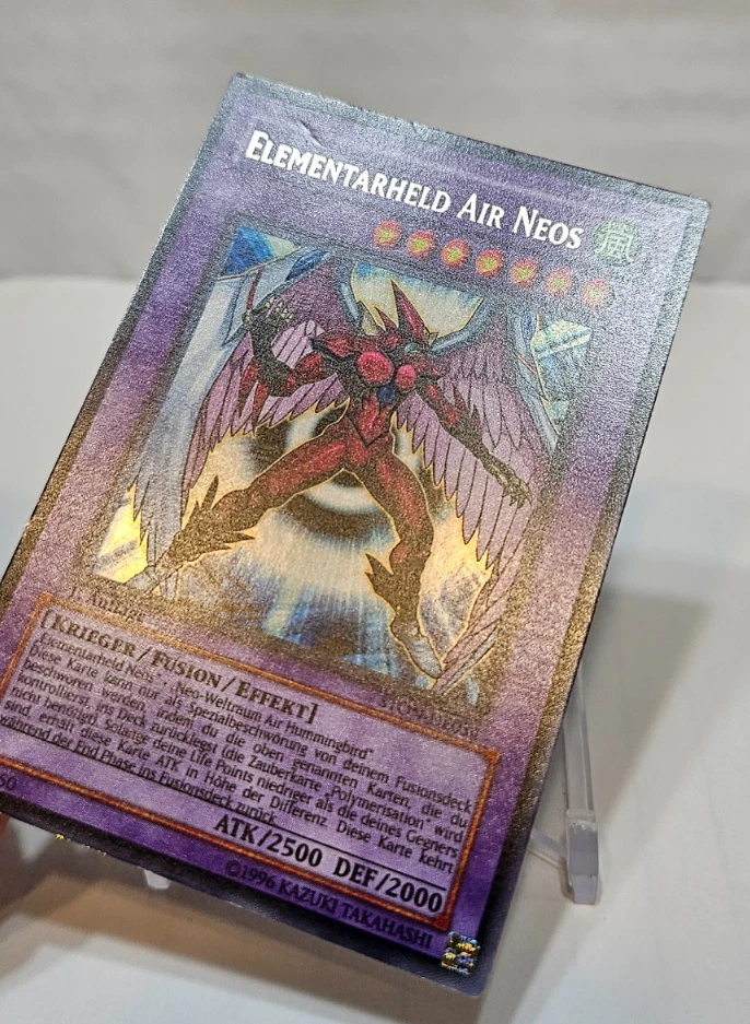 GERMAN Elemental Hero Air Neos DE034 STON-EN034 Ultra Rare 1st Edition YGO 7922 - Image 3 of 4