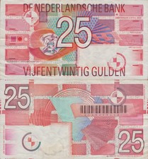 Netherlands 25 Gulden 1989 P 100 VF