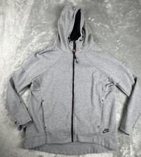Nike Tech Windrunner Jacket Women Large Gray Sportswear Fleece Hoodie Athleisure