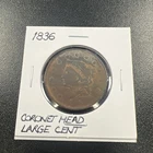 Photo of a 1836-P Large Cent from an eBay listing that sold on Jul 18, 2026