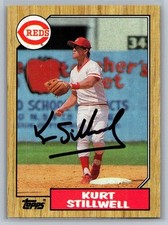 KURT STILLWELL 1987 Topps # 623 autographed signed card CINCINNATI REDS 87 Auto