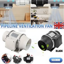 4 Inline Duct Extractor Fan 4"/100mm Fan Silent Ventilation -Compact Exhaust Fan