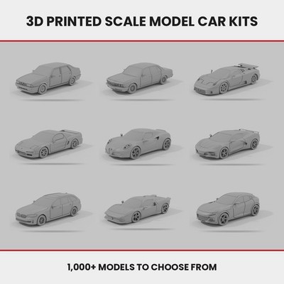 Resin 3D Printed Scale Model Car Kit 1/87 Diorama Miniature Collectible (H-M
