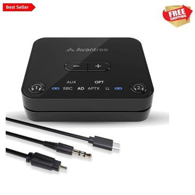 Audikast 3   Bluetooth 5.3 Transmitter for TV Audio via Optical & AUX Outputs...
