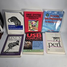Vintage Lot 6 Unix Linux Programming System Administration Books Perl USB
