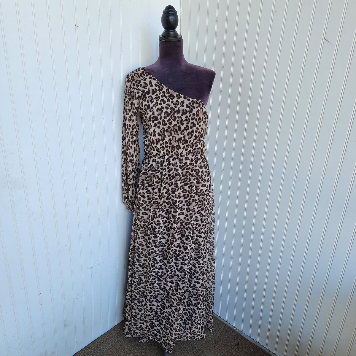 turquoise and brown maxi dress Boho maxi dress with long sleeves main image 1