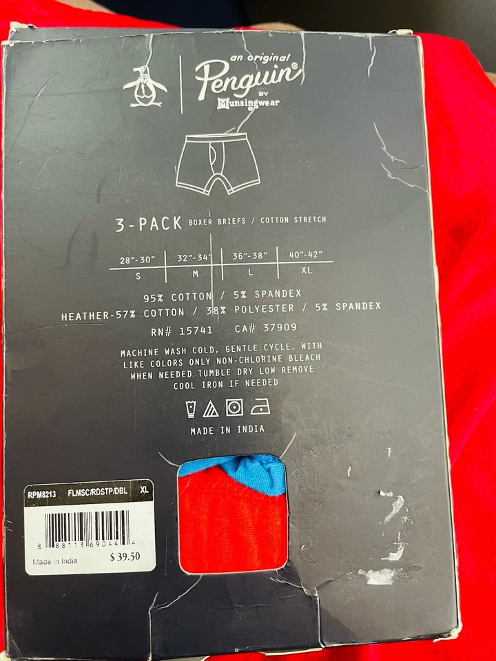 Pack de 3 calzoncillos boxer Penguin para hombre talla XL Foto 2 de 4