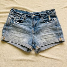 Vtg Y2K Old Navy Short Womens 6 Denim Cuffed Boyfriend Distressed 5 Pockets