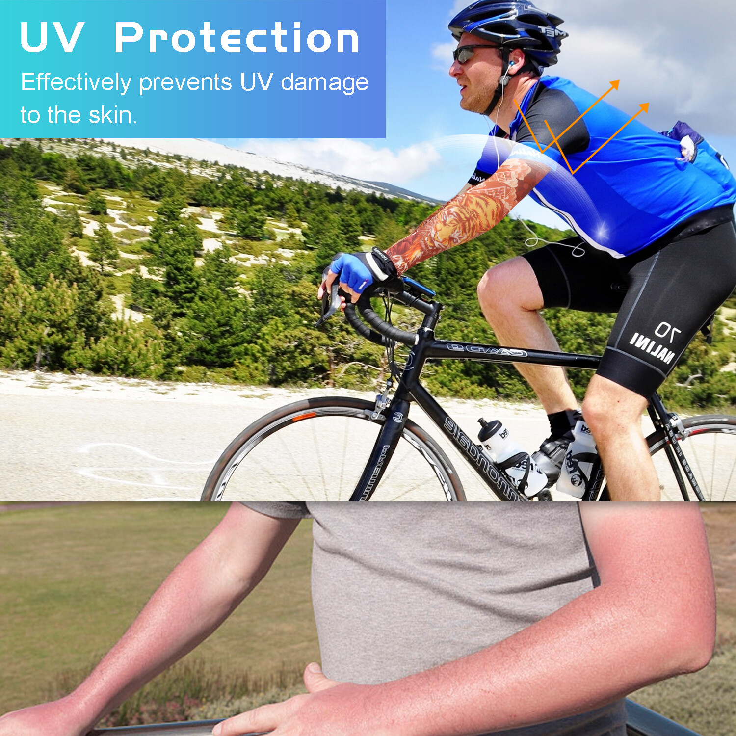 Tattoo Sunscreen Sleeve Arm Protection Block UV Anti-skid Breathable Cycling USA