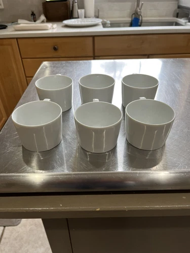 Retired! Block Spal - LISBOA WHITE - 8 oz FLAT CUP - set of 6