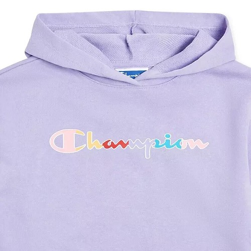 Champion Girls Rainbow Script Logo French Terry Hoodie - Picture 2 of 4