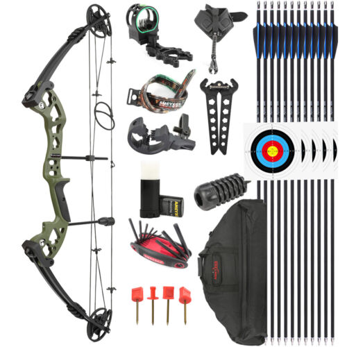 Archery Compound Bow 30-55lbs Let-off 70% Hunting Adjustable Adult Target - Picture 19 of 22