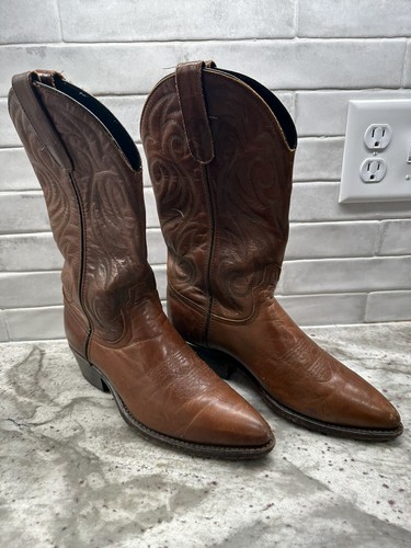 Vintage Code West Brown Cowboy Boots Women's Size 7 Western Pointed Toe USA Made - Picture 3 of 20