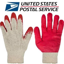 New Red Latex Dipped Gloves Rubber Palm Coated Work Gloves for Men Women