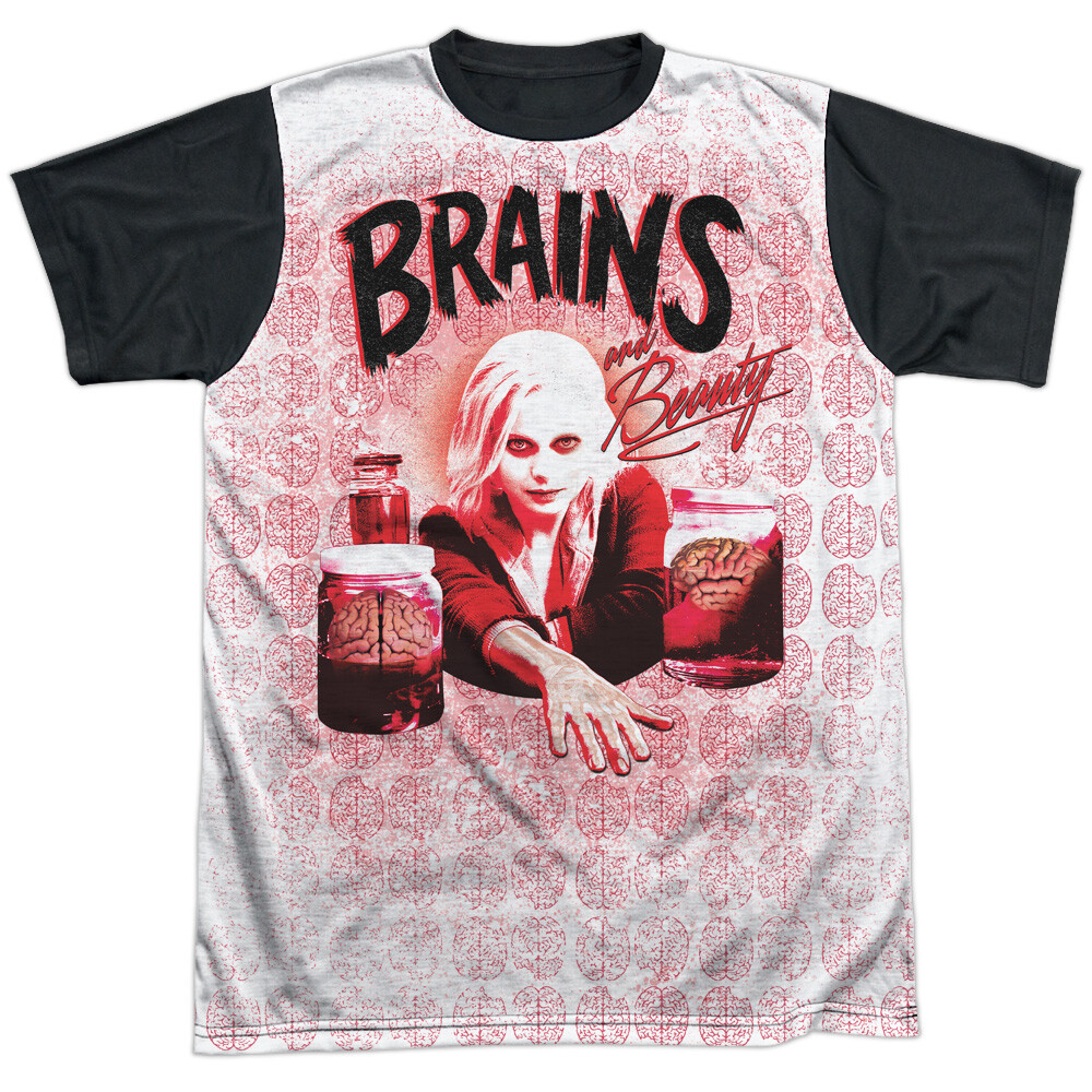 iZombie Brains Halloween T-Shirt for Adults - Black Back, Sizes S-3XL