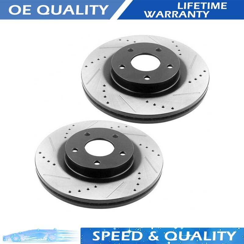Rear Drilled and Slotted Brake Rotors For ACURA TSX 2003-2007 Honda Accord