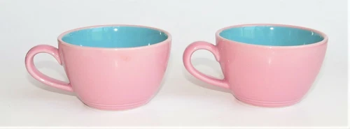 Vtg Set Of 2 LINDT-STYMEIST COLORWAYS CUPS PINK & TURQUOISE 