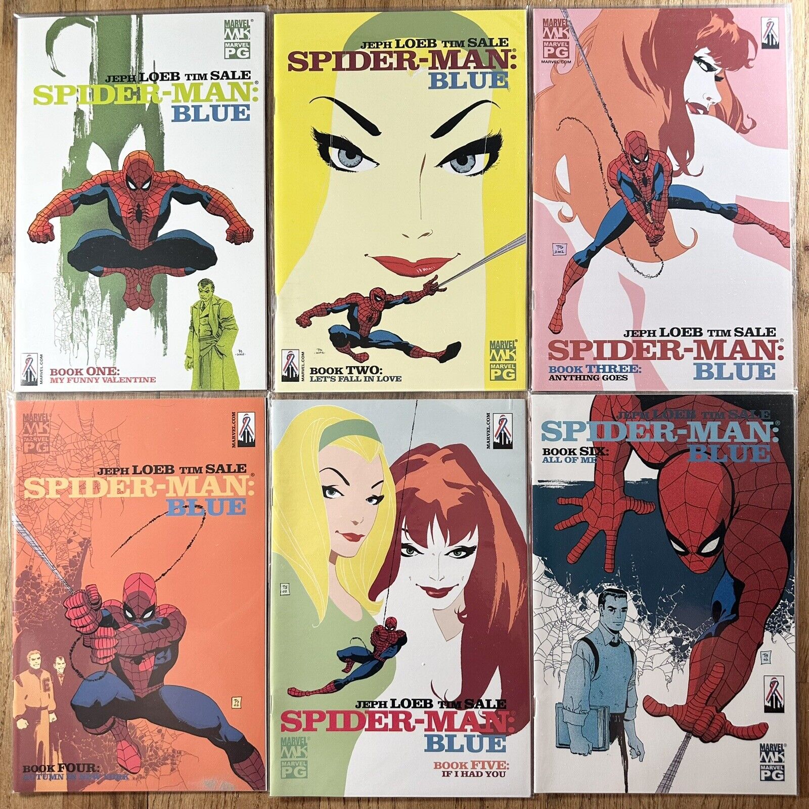 Spider-Man Blue 1-6 Full Series Jeph Loeb Tim Sale Marvel Comics 2002 NM