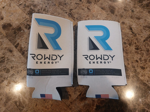 LOT OF 2 ROWDY ENERGY BOTTLE DRINK KOOZIE, BLUE | eBay