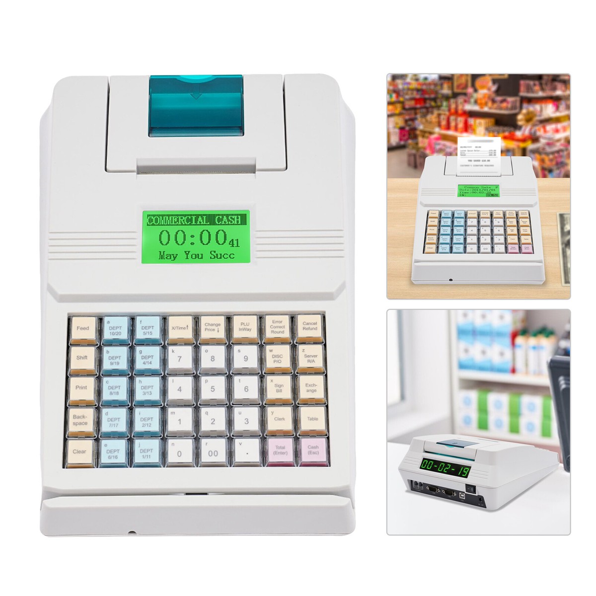Electronic Cash Register, 40 Keys Raised Keyboard, ECRs Complete