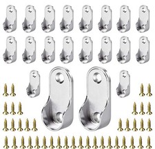 20Pcs Zinc Alloy Oval Closet Rod End Supports Fit Oval Rod 18 x 35 mm