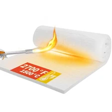 Ceramic Fiber Insulation, 1"Thick, 2600F Fireproof Insulation Blanket for Wood
