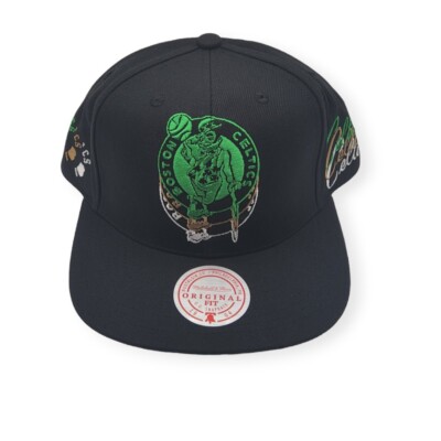 Mitchell & Ness Boston Celtics Drop It Black Adjustable Snapback Hat Cap