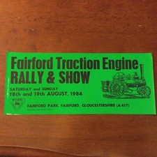 Car Sticker Fairford Traction Engine Rally & Show Poster August 1984 (b)