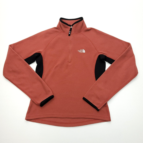 North Face Pullover Women XS Red 1/2 Zip Flight Series Polartec Mid Layer