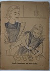 INCOMPLETE Coloring Book Vintage 15 Inch 1950s Mommy Me Large Format