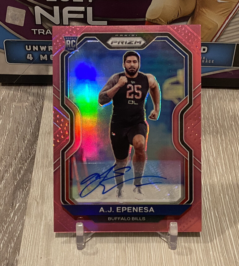 AJ Epenesa Bills AUTO 2020 Panini Prizm Football Pink Parallel Rookie RC #313 SP
