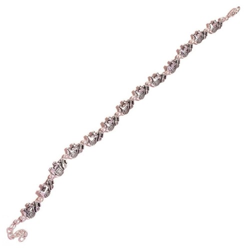 Elephant Beaded Oxidized Engraving Antique Handmade Adjustable Anklets Bracelets - Picture 3 of 3
