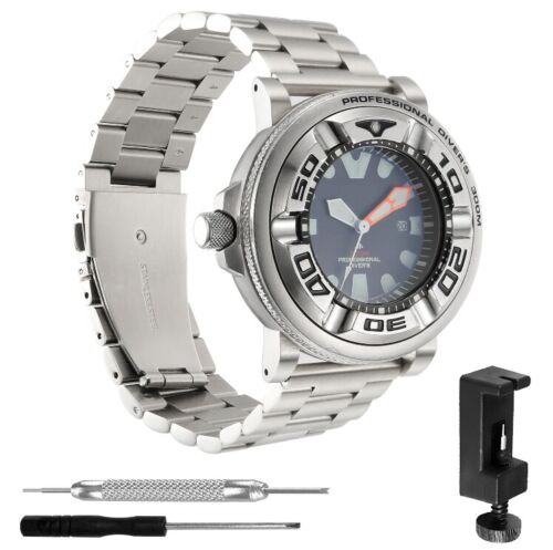 Silver Adapters and 24mm Band suitable for Citizen Eco-Drive Promaster BJ8050 - Picture 16 of 25