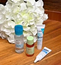 Lot 4 Skincare Samples: Garnier, Pixi Glow Tonic, Cetaphil Ceramide, Cerave Acne