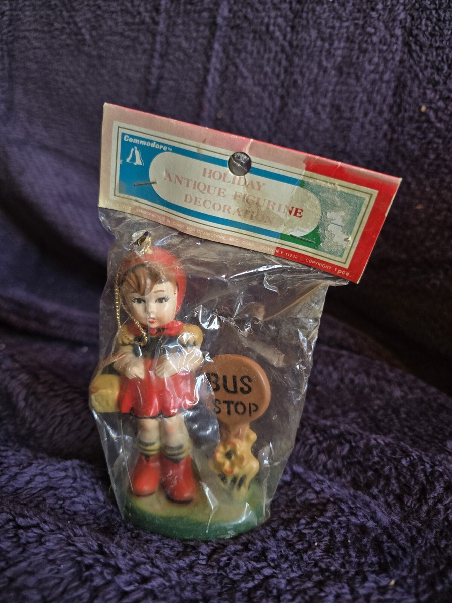 Little Girl Bus Stop Christmas Tree Hanging Ornament