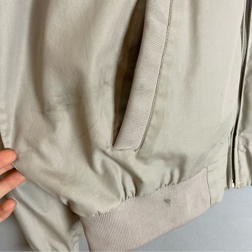 Members Only Jacket Bomber Greige Beige Gray Men Size 42 Flaws Stranger Things - Picture 11 of 16