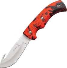 Elk Ridge Red Camo Gut Hook Hunter Fixed Blade Hunting Knife Skinning 274RC