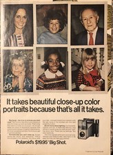 1971 Polaroid Big Shot Land Instant Camera PRINT AD Family Portraits VTG 1970s