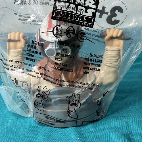 Star Wars Episodio 1 Anakin Cup Topper - Taco Bell, KFC, Pizza Hutt - 1999 Nuovo - Foto 3 di 20