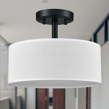 Black Modern Black Light Fixture Ceiling Mount Flush Mount Drum Ceiling Light