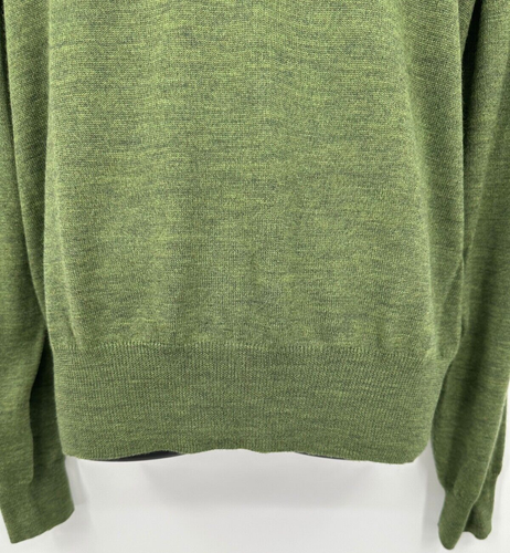 Peter Millar Mens Pullover V-Neck Knit Golf Sweater Large Green Merino Wool - Picture 7 of 15