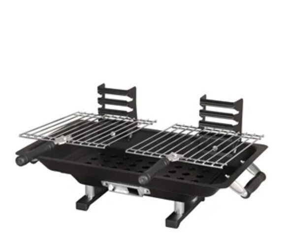 Portable BBQ Hibachi Grill Comes With Two Chromeplated Grills Charcoal