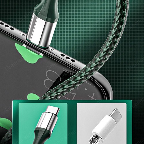 1M 2M 60W 3A Nylon Type-C Charger USB-C Charge Cable 3A Data Sync Fast Charging - Picture 7 of 15
