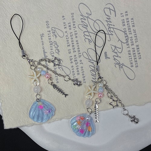 Sweet Pearl Shell Phone Chain Lanyard Keychain Pendants Bag Decoration Accessory - Zdjęcie 5 z 7