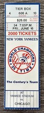 June 16 2000 New York Yankees Ticket Stub vs White Sox - Scott Brosius Home Run