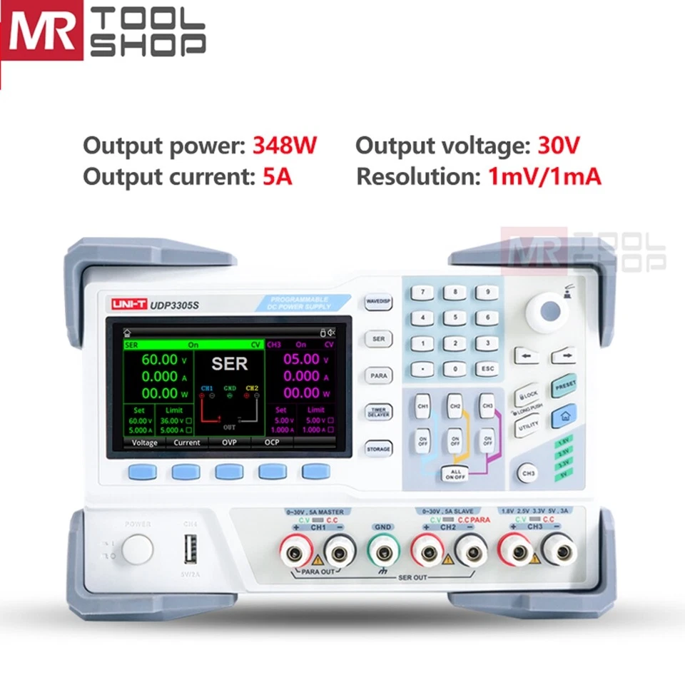 UNI-T Programmable Linear DC Power Supply Adjustable 4CH 328W USB RS232 LAN TFT - Image 4 of 4